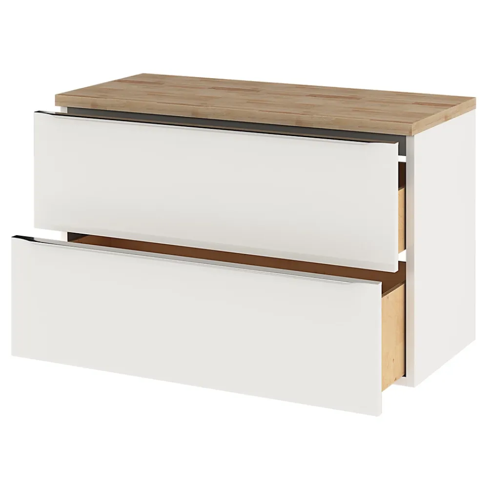 GoodHome Plan de toilette Hartland L. 100 cm chêne