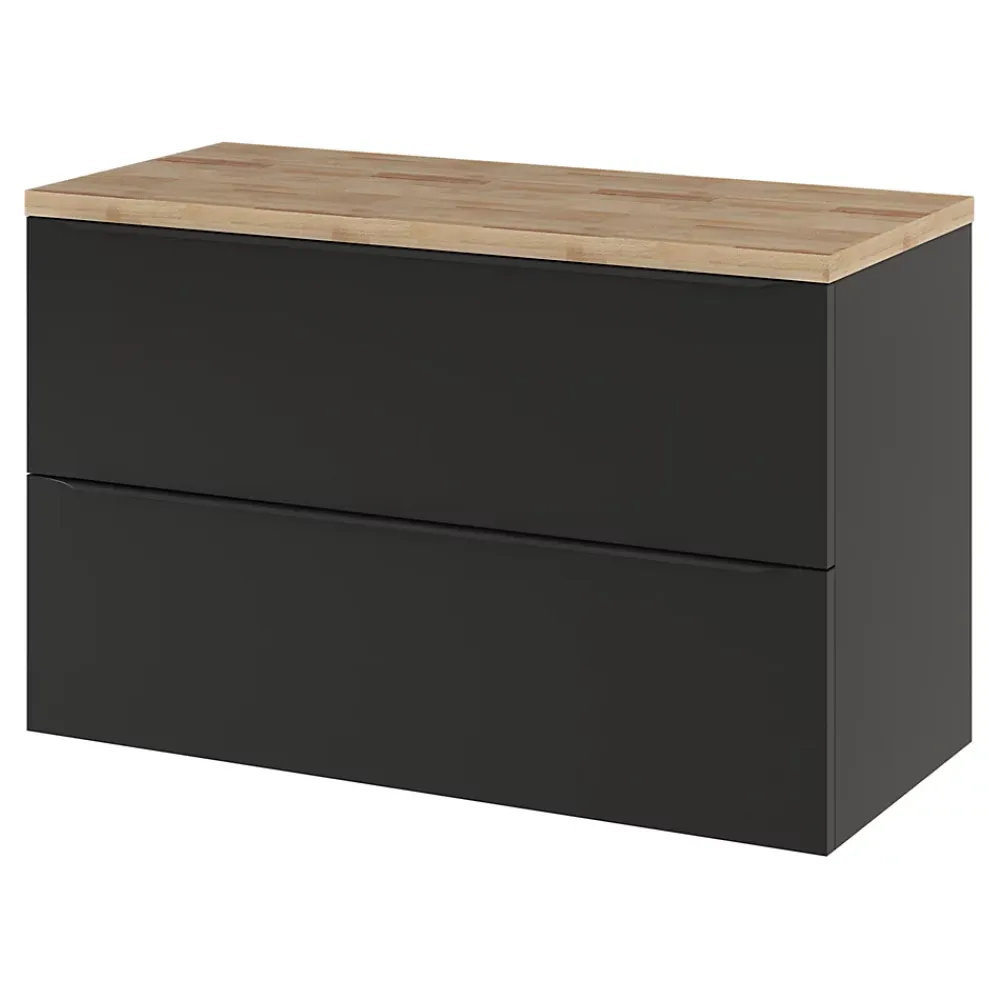 GoodHome Plan de toilette Hartland L. 100 cm chêne