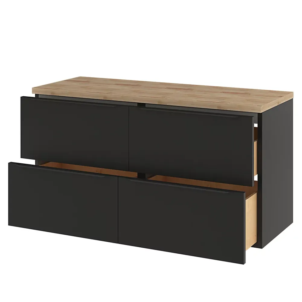 GoodHome Plan de toilette Hartland L. 120 cm chêne