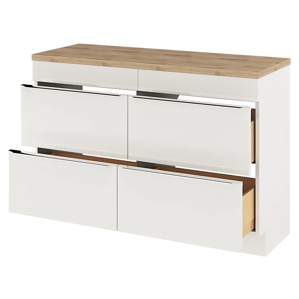 GoodHome Plan de toilette Hartland L. 120 cm chêne