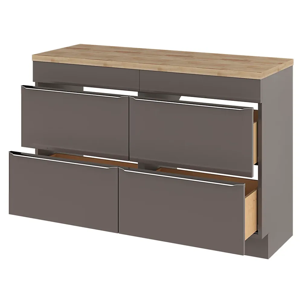GoodHome Plan de toilette Hartland L. 120 cm chêne