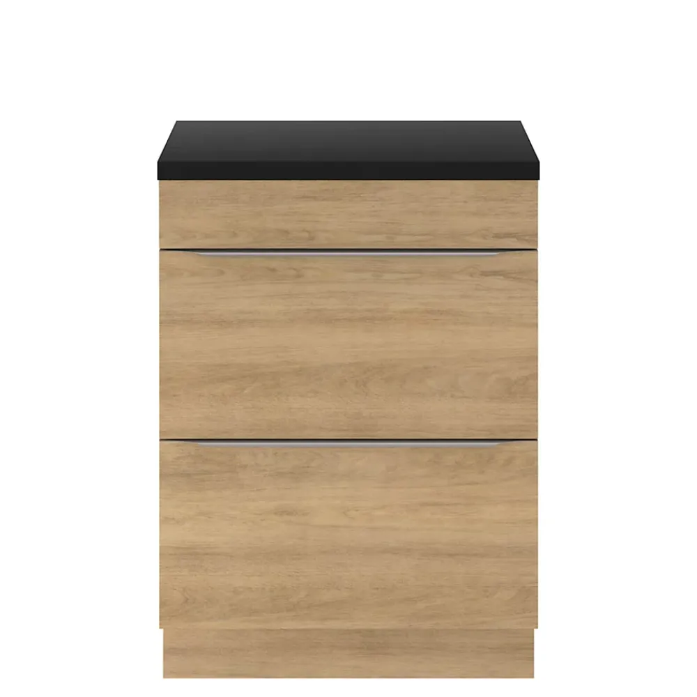 Plan De Travail Buanderie|Plan De Travail Salle De Bains|GoodHome Plan de toilette L.60,5 x l.45,5 cm, noir mat, Cadelia