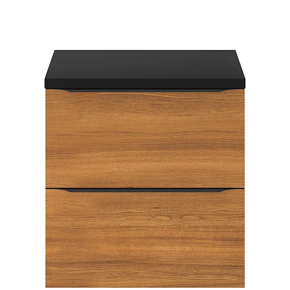 Plan De Travail Buanderie|Plan De Travail Salle De Bains|GoodHome Plan de toilette L.60,5 x l.45,5 cm, noir mat, Cadelia