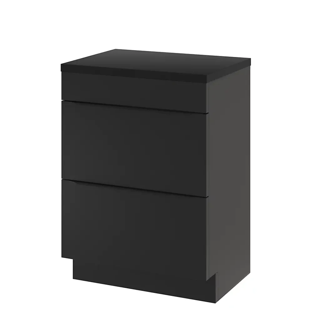 Plan De Travail Buanderie|Plan De Travail Salle De Bains|GoodHome Plan de toilette L.60,5 x l.45,5 cm, noir mat, Cadelia