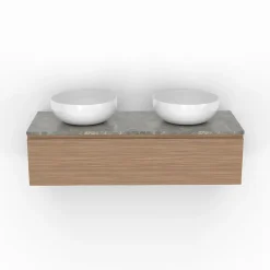 GoodHome Plan de toilette L.120 x l.45 x ép.2 cm effet marbre vert Cadélia
