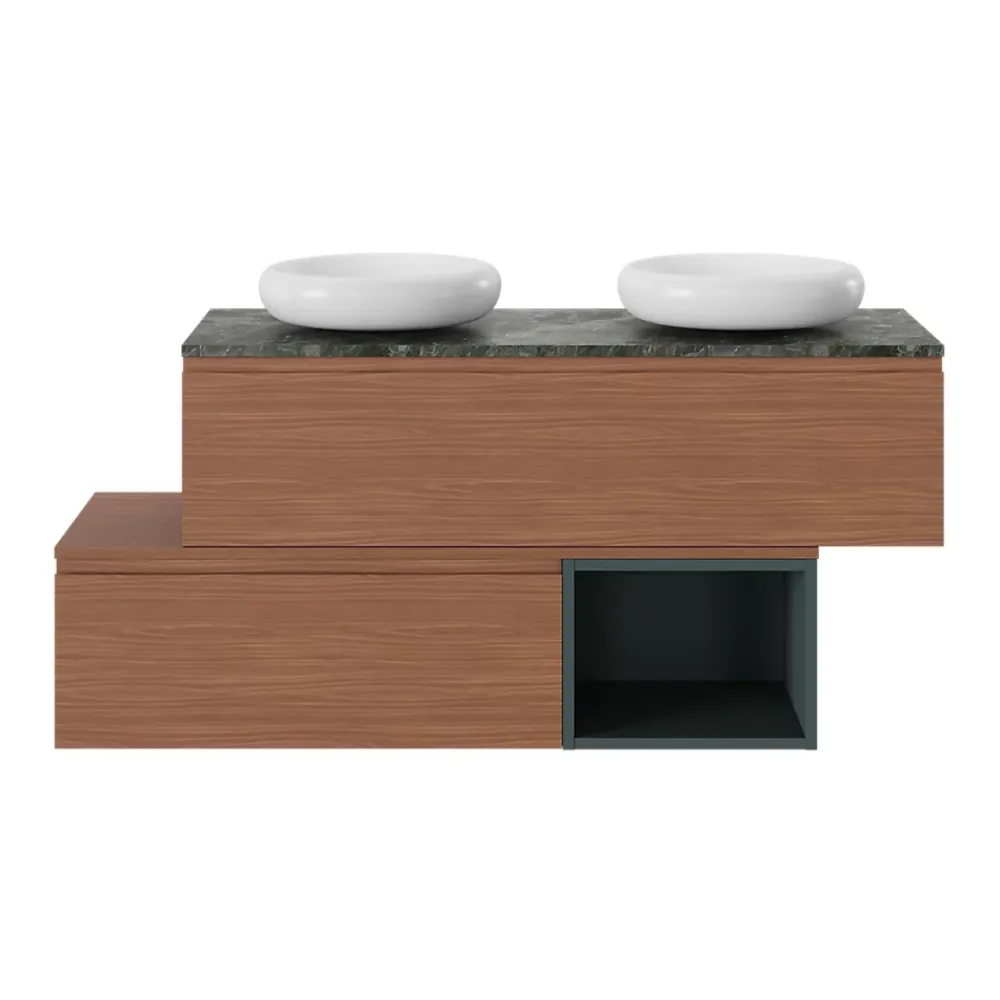 GoodHome Plan de toilette L.120 x l.45 x ép.2 cm effet marbre vert Cadélia