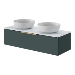 Plan De Travail Buanderie|Plan De Travail Salle De Bains|GoodHome Plan de toilette L.120 x l.45 x ép.2 cm effet marbre blanc Cadélia