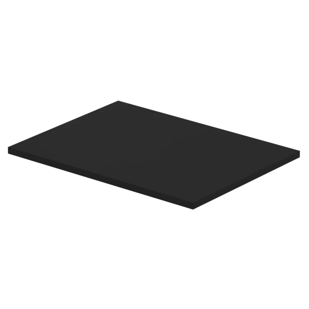 Plan De Travail Buanderie|Plan De Travail Salle De Bains|GoodHome Plan de toilette L.60 x l.45 x ép.18 cm noir mat Kentia
