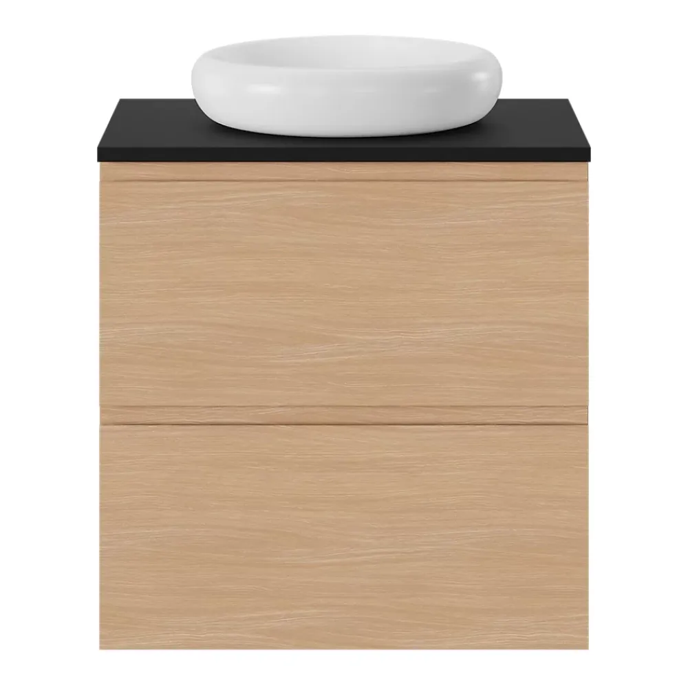 Plan De Travail Buanderie|Plan De Travail Salle De Bains|GoodHome Plan de toilette L.60 x l.45 x ép.18 cm noir mat Kentia