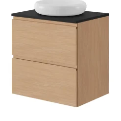 Plan De Travail Buanderie|Plan De Travail Salle De Bains|GoodHome Plan de toilette L.60 x l.45 x ép.18 cm noir mat Kentia