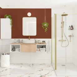 Plan De Travail Buanderie|Plan De Travail Salle De Bains|GoodHome Plan de toilette L.140 x l.45 x ép.1,8 cm effet chêne Kentia