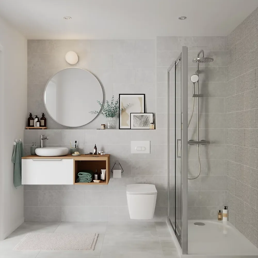 Plan De Travail Buanderie|Plan De Travail Salle De Bains|GoodHome Plan de toilette L.100 x l.45 x ép.18 cm effet chêne Kentia