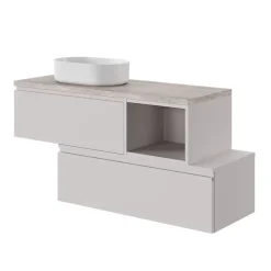 GoodHome Plan de toilette L.100 x l.45 x ép.1,8 cm, beige cachemire, Kentia
