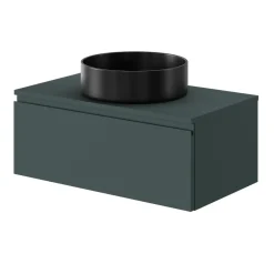 Plan De Travail Buanderie|Plan De Travail Salle De Bains|GoodHome Plan de toilette L.80 x l.45 x ép.18 cm vert forêt mat Kentia