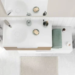 GoodHome Plan de toilette L.100 x l.45 x ép.18 cm blanc mat Kentia
