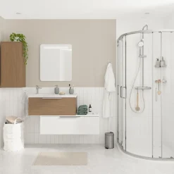 GoodHome Plan de toilette L.100 x l.45 x ép.18 cm blanc mat Kentia