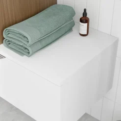 GoodHome Plan de toilette L.100 x l.45 x ép.18 cm blanc mat Kentia