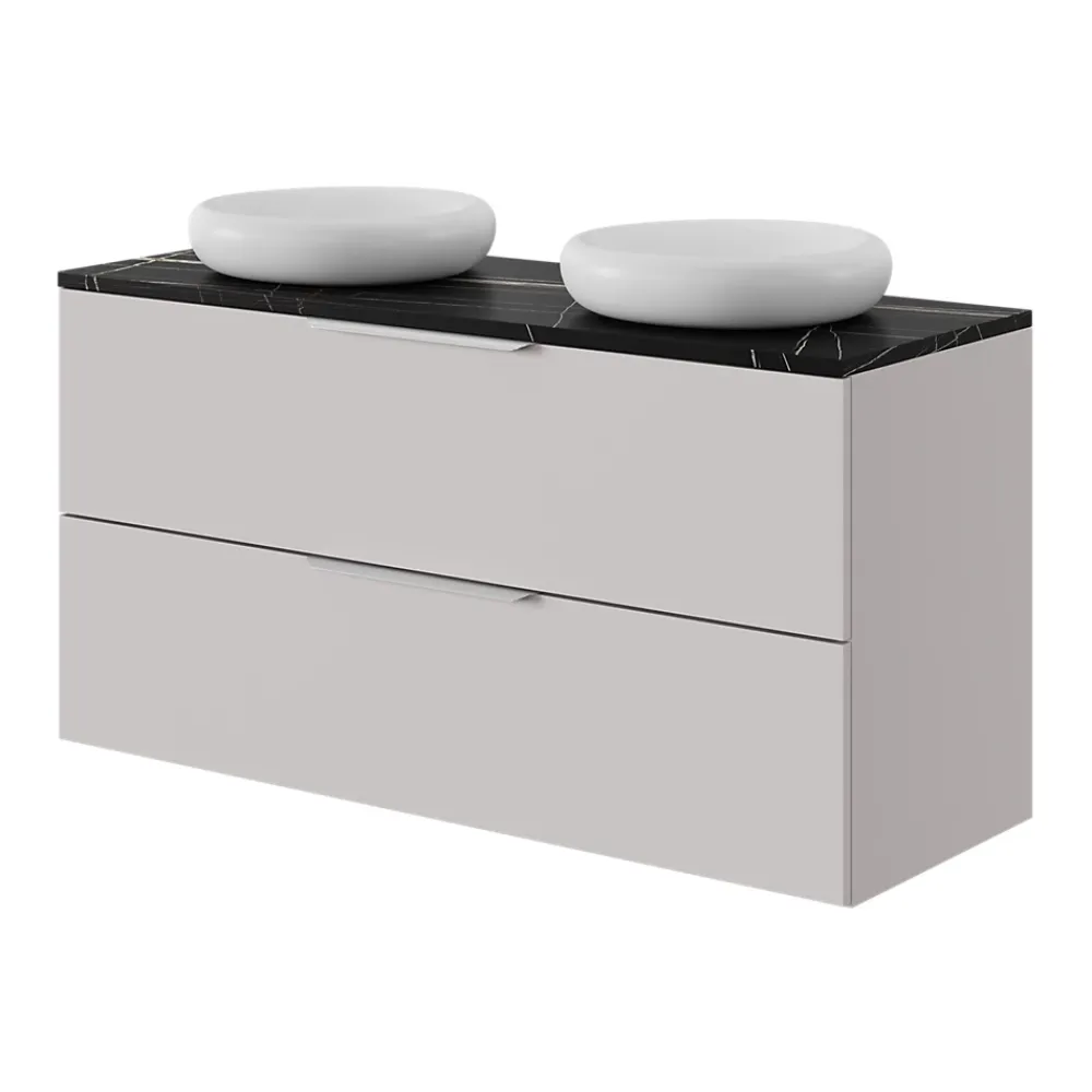 Plan De Travail Buanderie|Plan De Travail Salle De Bains|GoodHome Plan de toilette L.120 x l.45 x ép.2 cm effet marbre noir Cadélia
