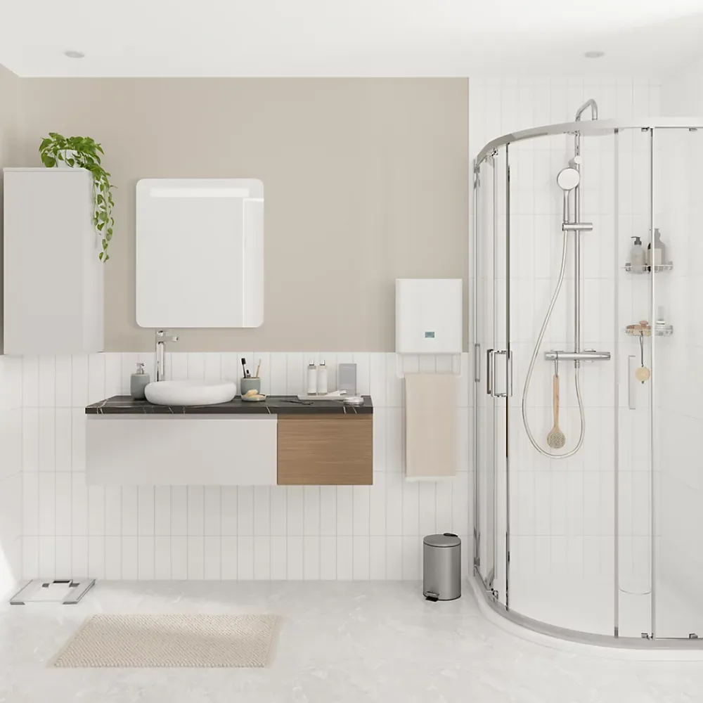 Plan De Travail Buanderie|Plan De Travail Salle De Bains|GoodHome Plan de toilette L.120 x l.45 x ép.2 cm effet marbre noir Cadélia