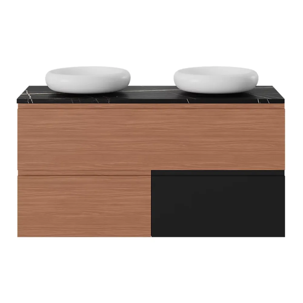 Plan De Travail Buanderie|Plan De Travail Salle De Bains|GoodHome Plan de toilette L.120 x l.45 x ép.2 cm effet marbre noir Cadélia