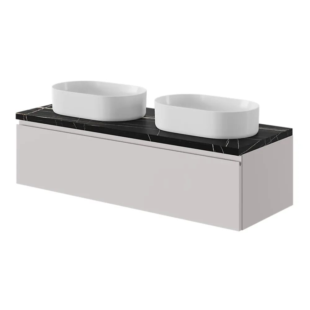 Plan De Travail Buanderie|Plan De Travail Salle De Bains|GoodHome Plan de toilette L.120 x l.45 x ép.2 cm effet marbre noir Cadélia