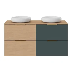 GoodHome Plan de toilette L.120 x l.45 x ép.18 cm effet chêne Kentia