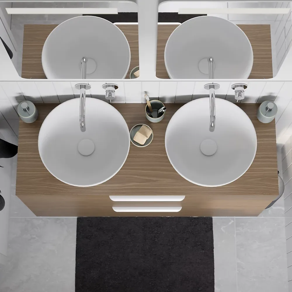 GoodHome Plan de toilette L.60 x l.45 x ép.2 cm effet marbre noir Cadélia