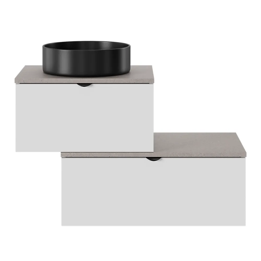 GoodHome Plan de toilette L.80 x l.45 x ép.2 cm effet granit gris Cadélia
