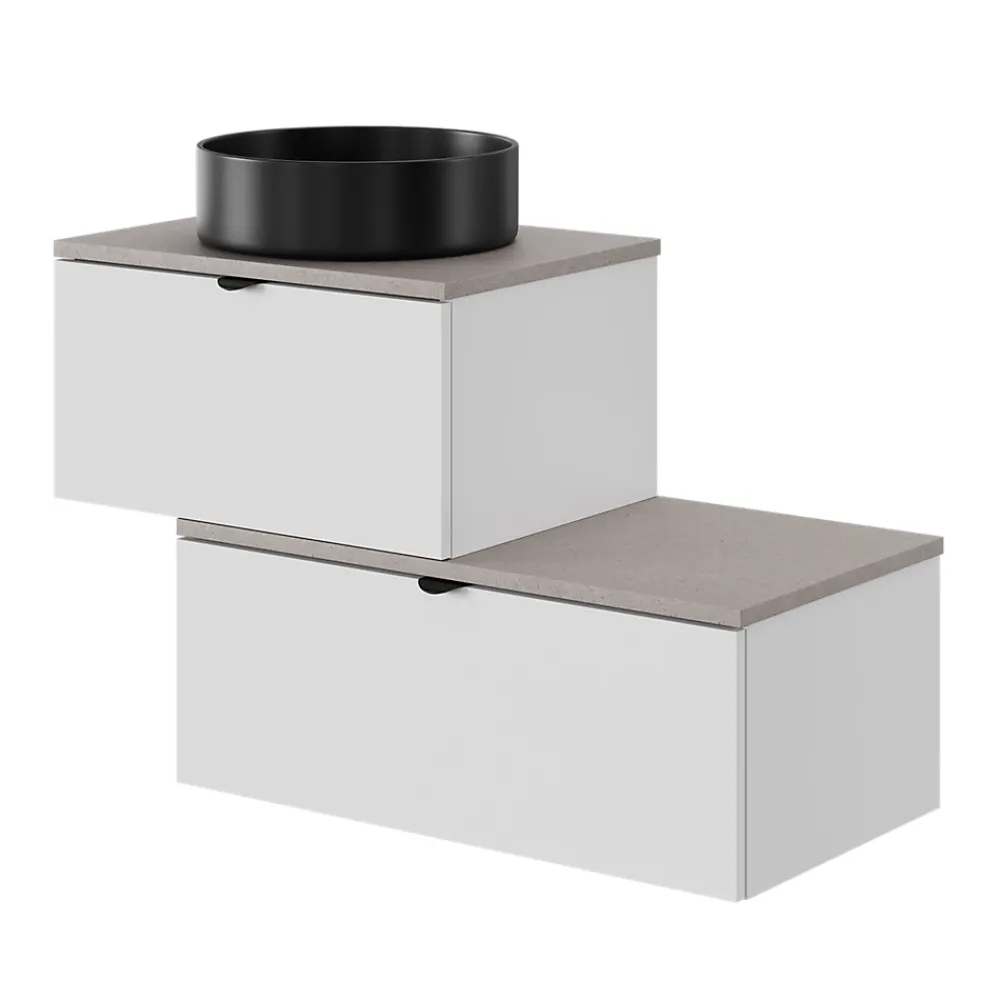GoodHome Plan de toilette L.80 x l.45 x ép.2 cm effet granit gris Cadélia