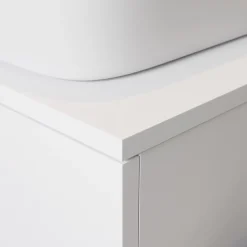 GoodHome Plan de toilette L.80 x l.45 x ép.1,8 cm, blanc mat, Kentia