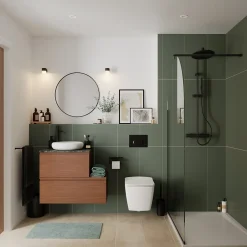 GoodHome Plan de toilette L.80 x l.45 x ép.18 cm effet noyer Kentia