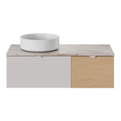 Plan De Travail Buanderie|Plan De Travail Salle De Bains|GoodHome Plan de toilette L.100 x l.45 x ép.2 cm effet marbre beige Cadélia