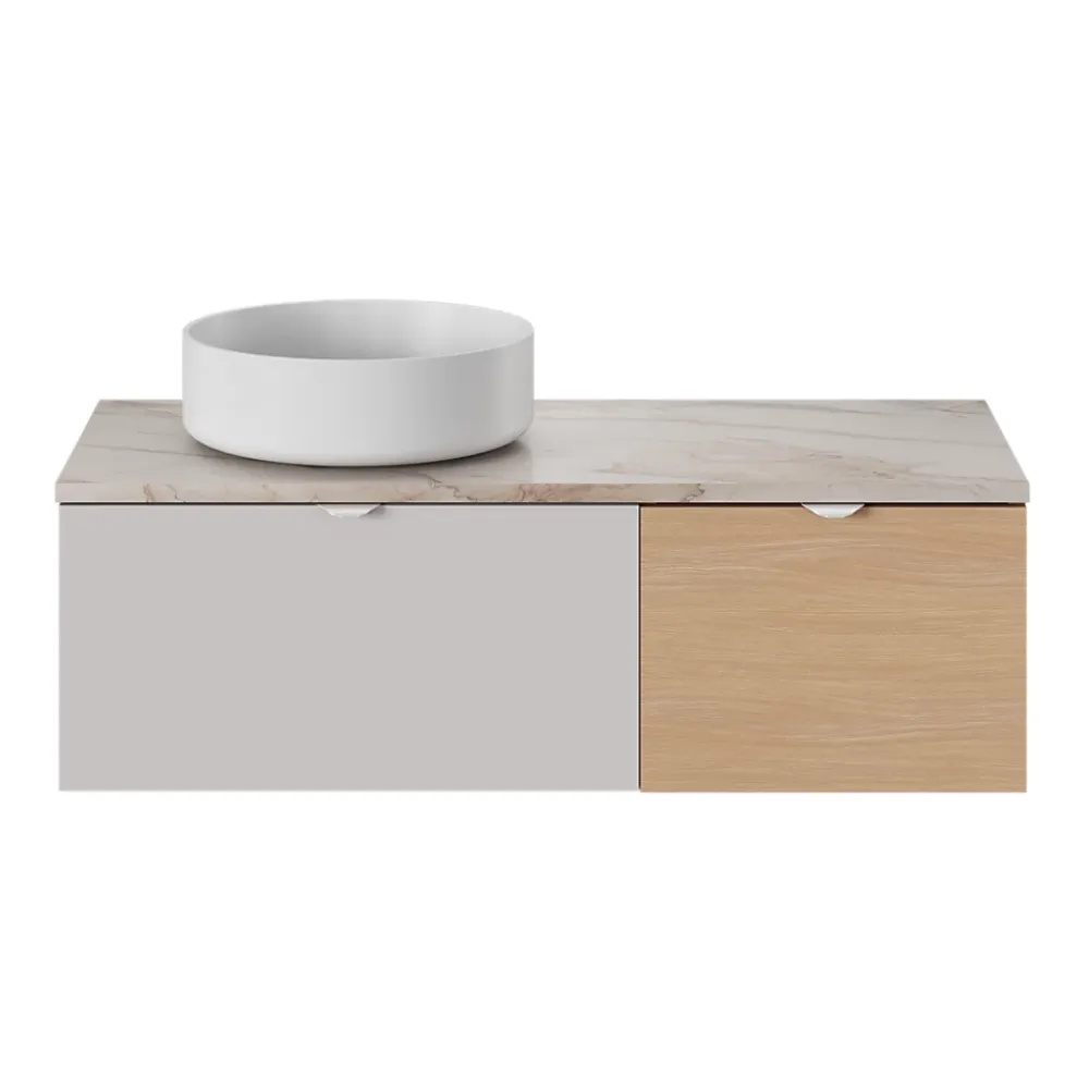 Plan De Travail Buanderie|Plan De Travail Salle De Bains|GoodHome Plan de toilette L.100 x l.45 x ép.2 cm effet marbre beige Cadélia