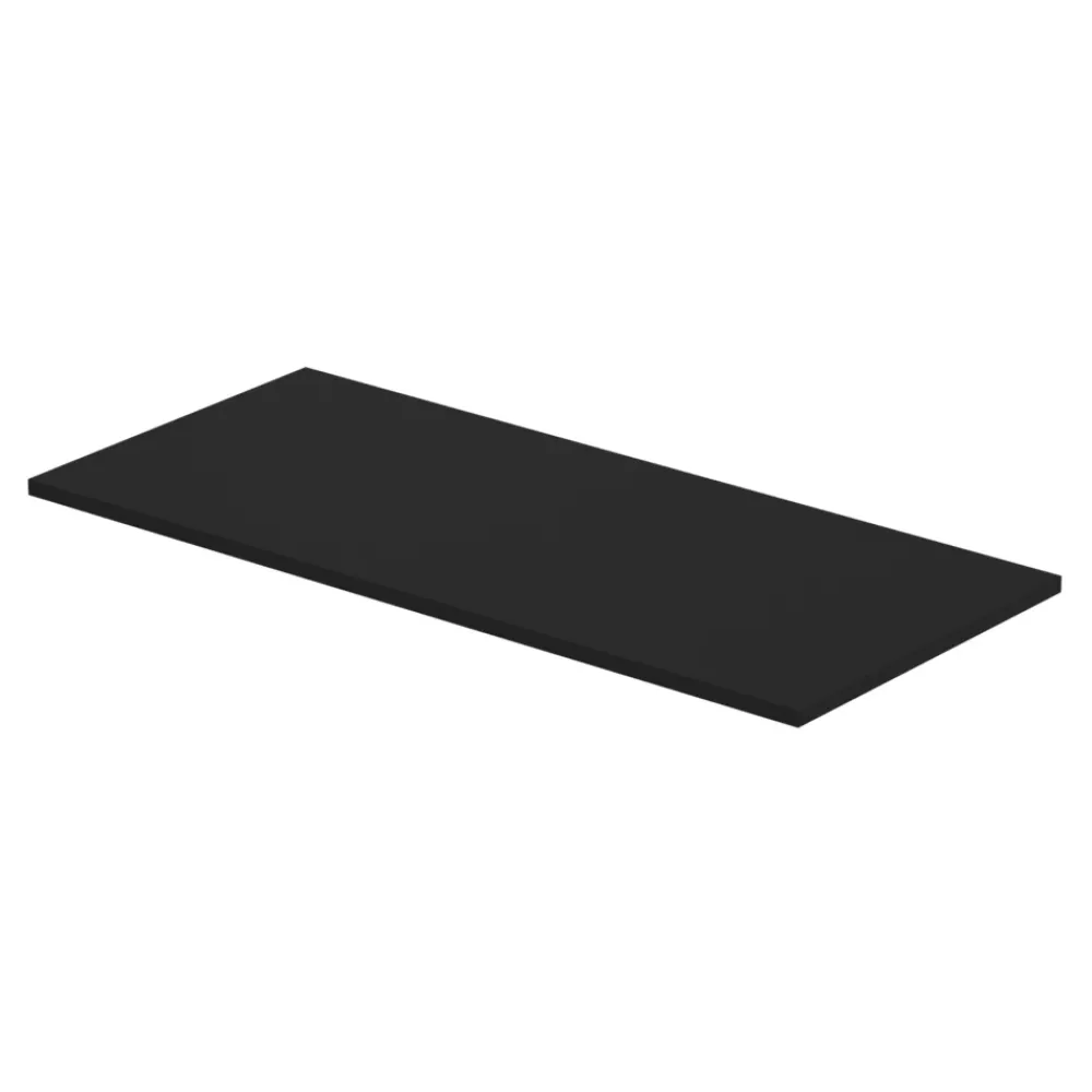 GoodHome Plan de toilette L.100 x l.45 x ép.1,8 cm, noir mat, Kentia