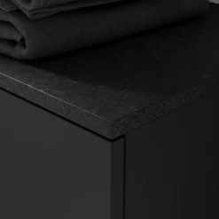 GoodHome Plan de toilette L.100 x l.45 x ép.1,8 cm, noir mat, Kentia