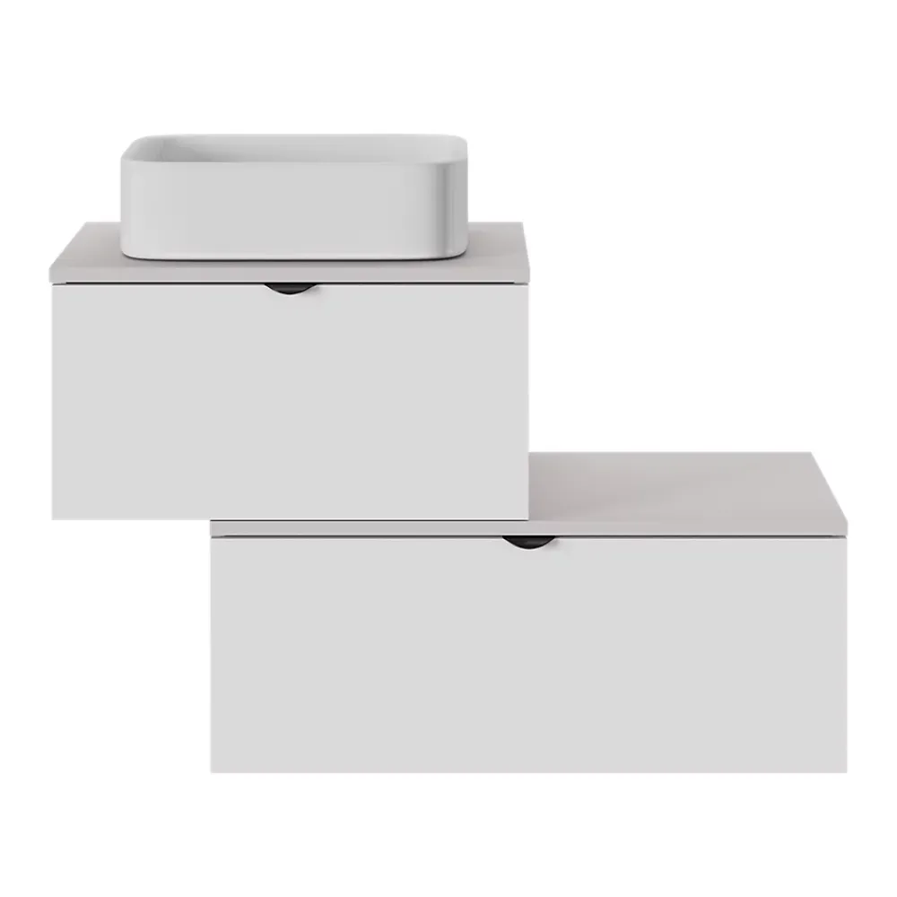 GoodHome Plan de toilette L.80 x l.45 x ép.1,8 cm, beige cachemire, Kentia
