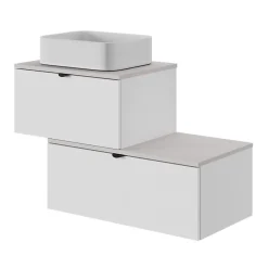 GoodHome Plan de toilette L.80 x l.45 x ép.1,8 cm, beige cachemire, Kentia