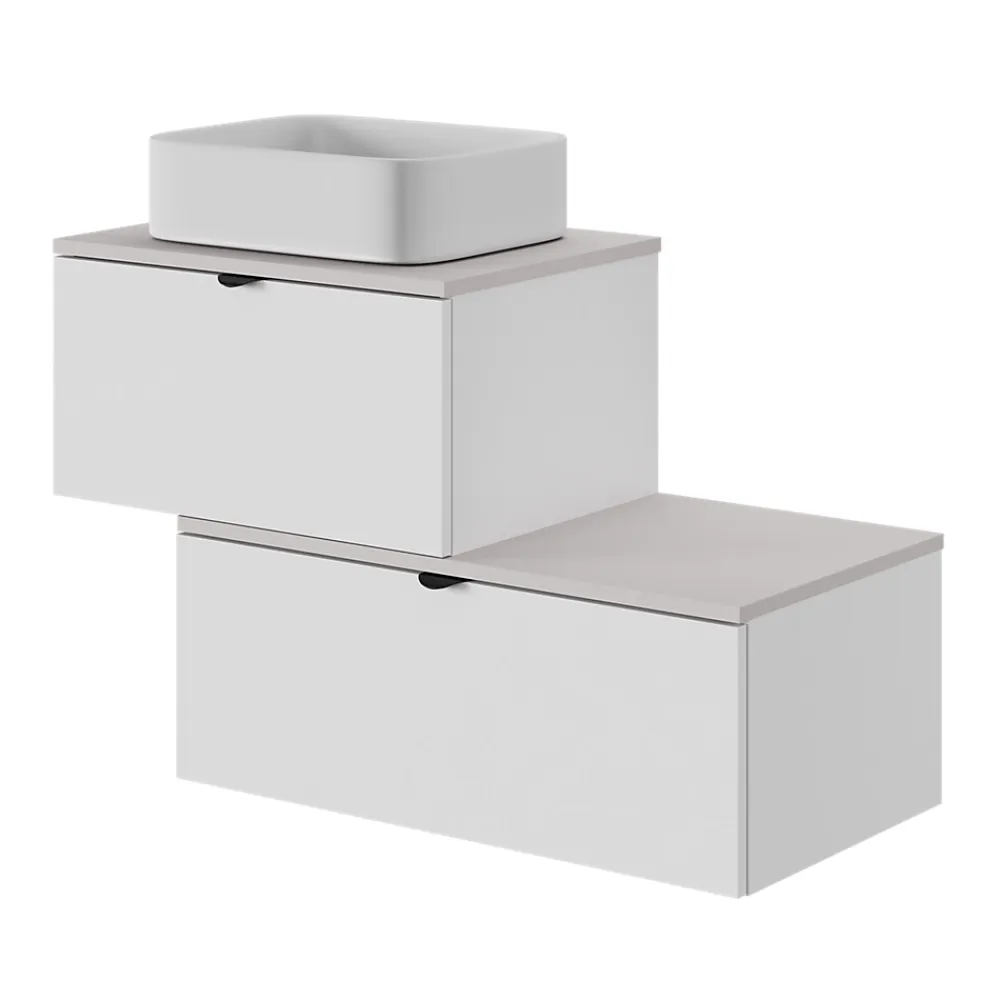 GoodHome Plan de toilette L.80 x l.45 x ép.1,8 cm, beige cachemire, Kentia