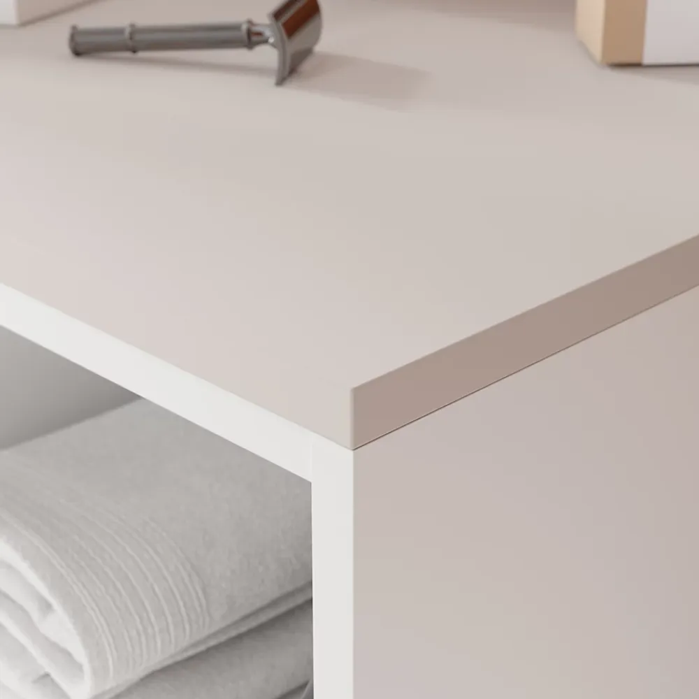 Plan De Travail Buanderie|Plan De Travail Salle De Bains|GoodHome Plan de toilette L.120 x l.45 x ép.1,8 cm beige cachemire Kentia