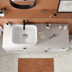 Plan De Travail Buanderie|Plan De Travail Salle De Bains|GoodHome Plan de toilette L.120 x l.45 x ép.1,8 cm beige cachemire Kentia