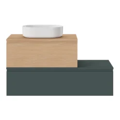 Plan De Travail Buanderie|Plan De Travail Salle De Bains|GoodHome Plan de toilette L.80 x l.45 x ép.18 cm effet chêne Kentia