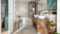 GoodHome Plan de toilette L.120 x l.45 x ép.18 cm effet noyer Kentia