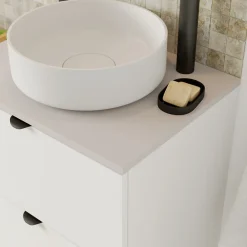 GoodHome Plan de toilette L.60 x l.45 x ép.1,8 cm, beige cachemire, Kentia