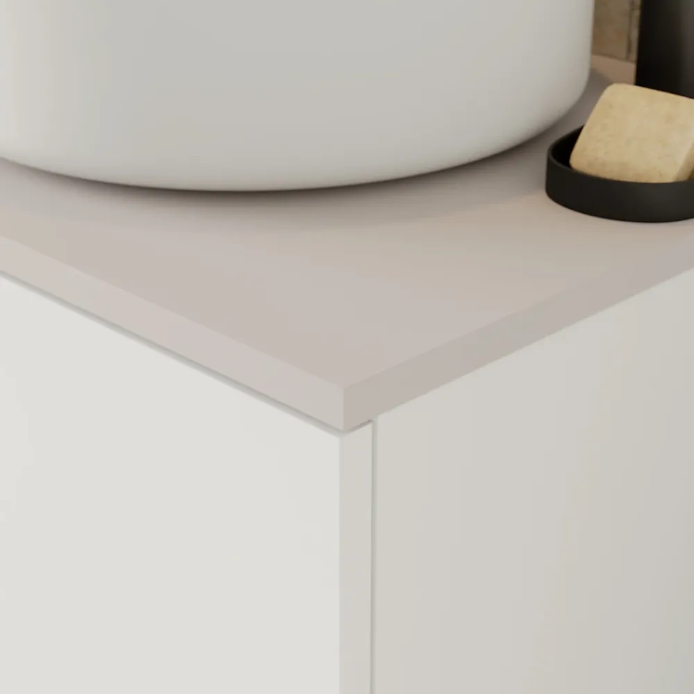 GoodHome Plan de toilette L.60 x l.45 x ép.1,8 cm, beige cachemire, Kentia