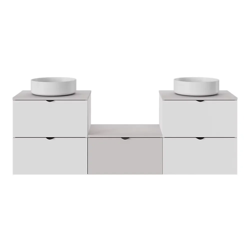 GoodHome Plan de toilette L.60 x l.45 x ép.1,8 cm, beige cachemire, Kentia