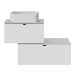 GoodHome Plan de toilette L.60 x l.45 x ép.1,8 cm, beige cachemire, Kentia