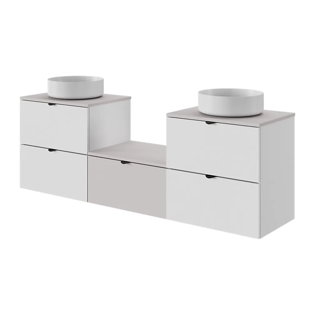 GoodHome Plan de toilette L.60 x l.45 x ép.1,8 cm, beige cachemire, Kentia