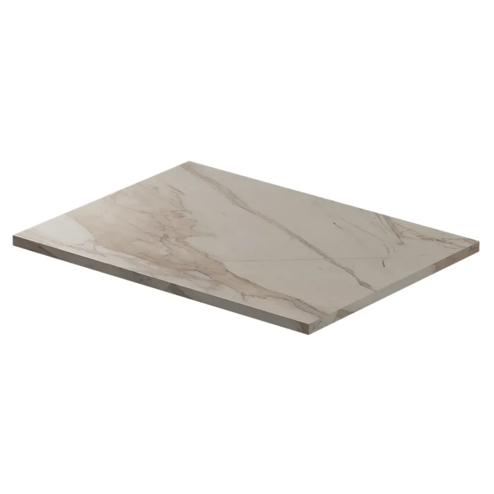 Plan De Travail Buanderie|Plan De Travail Salle De Bains|GoodHome Plan de toilette L.60 x l.45 x ép.2 cm, effet marbre beige, Cadélia