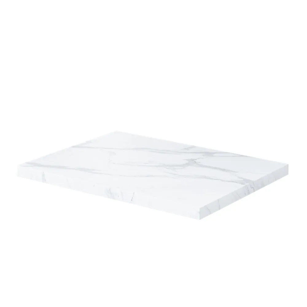 Plan De Travail Buanderie|Plan De Travail Salle De Bains|GoodHome Plan de toilette L.60 x l.45 x ép.2 cm, effet marbre blanc, Cadélia