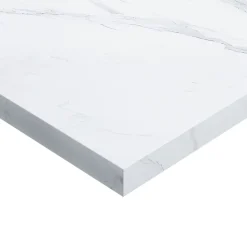 Plan De Travail Buanderie|Plan De Travail Salle De Bains|GoodHome Plan de toilette L.60 x l.45 x ép.2 cm, effet marbre blanc, Cadélia